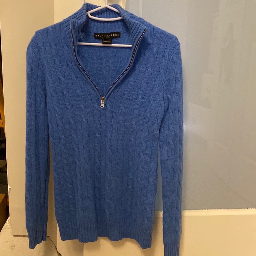 Blue cashmere sweater by Ralph Lauren
